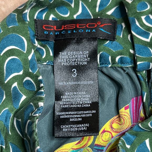 Custo Barcelona Dolman Sleeve Loose Flowy Oversized Silk Blouse Mandala Print - Picture 2 of 10